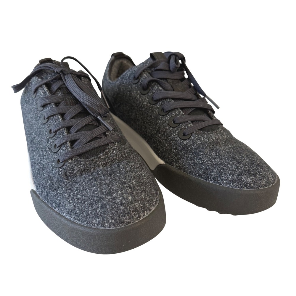 Women's Waterproof Wool Cruiser Charcoal Gray Knit Lace-Up Sneakers